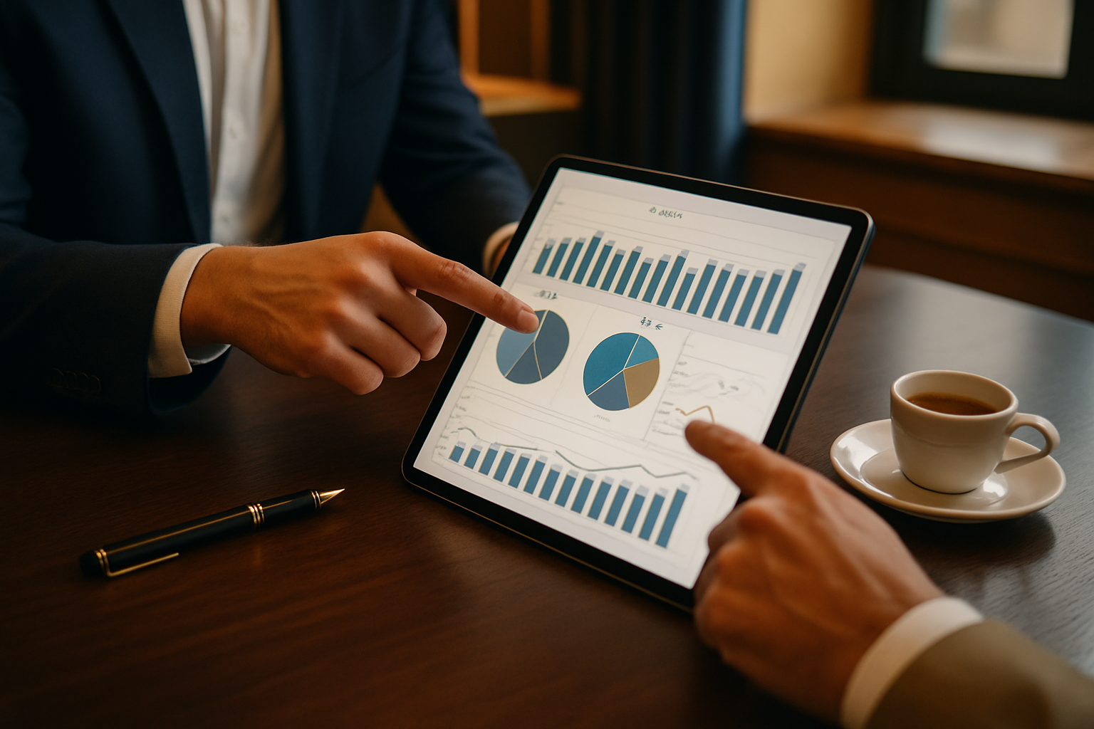 Strategy meeting with charts